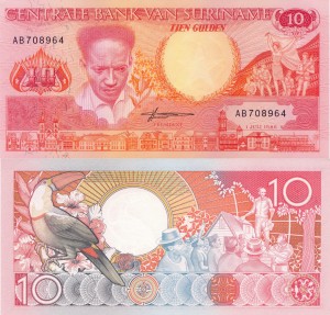 Surinam 10 Gulden P-131a 1986 UNC