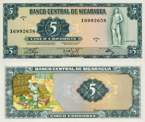 Nikaragua 5 Cordobas P-122 1972 UNC