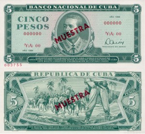 Kuba 5 Pesos P-103c  MUESTRA 1984 UNC