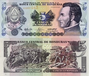 Honduras 5 Lempiras P-85 2004 UNC
