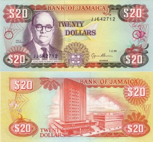 Jamajka 20 Dollars P72e 1995 UNC