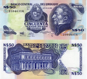Uruguay, 50 Nuevo Pesos  P-61A 1988 UNC