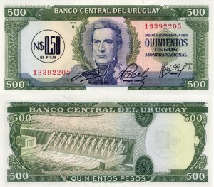 Urugwaj 0.5 Nuevos Pesos on 500 Pesos P-54 1975 UNC