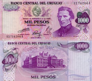 Urugwaj 1000 Pesos P-52 1974 UNC