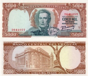Urugwaj 5000  Pesos 1967 P-50 UNC