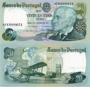 Portugalia 20 Escudos P-176b 1978 aUNC