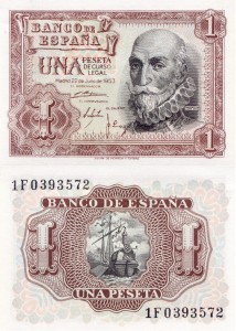 Hiszpania  1 Peseta P-144  1953 UNC 