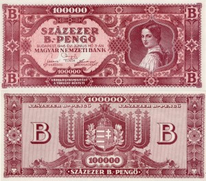 Węgry 100,000 B. Pengo  P-133 1946 aUNC