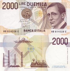 Włochy 2000 Lire  P-115 1990 UNC