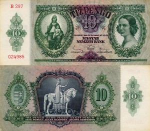 Węgry 10 Pengo  P -100 1936 aUNC