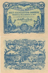 Portugalia 10 Centavos P-95 1917 XF