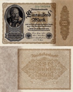 Niemcy 1000  Mark 1922 P-82 Stan I UNC 
