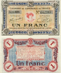 France 1 Franc 1918 (TROYES CHAMBER OF COMMERCE) state I UNC