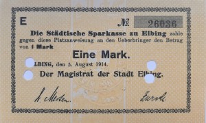 Elbing  Elbląg 1 mark 1914  UNC