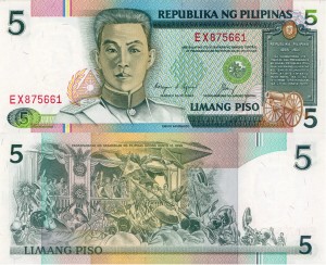 Filipiny 5 Piso 1995 P-180 UNC