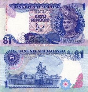 Malezja 1 Ringgit P-27b 1989 UNC