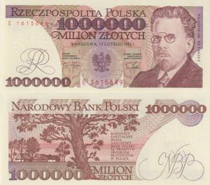 Polska 1 000 000 złotych P-157 1991 stan I UNC