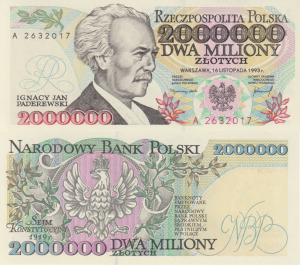 Polska 2 000 000 złotych P-163 1993 Stan I UNC  A
