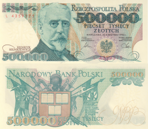 Polska 500 000 złotych  P-156 1990 stan I UNC