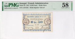Senegal 0,50 Franc P-1b 1917 PMG 58 