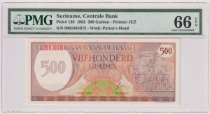 Surinam 500 Gulden P-129 1982 PMG66