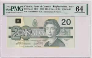 Kanada 20 Dollars P-58aA 1991 PMG64