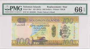Wyspy Salomona 100 Dollars P-36  2015   PMG 66