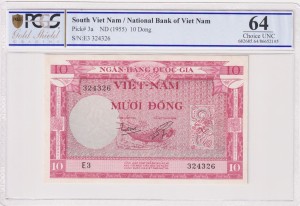 Wietnam Południowy 10 Dong P-3 1955 PCGS64