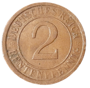 Niemcy 2 Fenigi KM 31 1924 VF