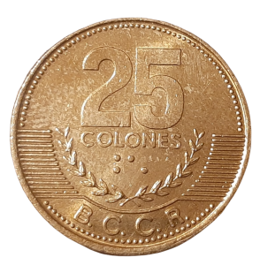 Kostaryka 25 Colones KM 229a 2001 UNC