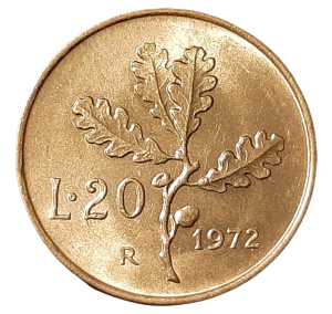Włochy 20 Lirów KM 97.2 1972 UNC