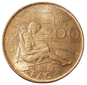 Włochy 200 Lirów KM 107 1980 UNC