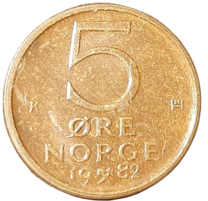 Norwegia 5 Ore KM 415 1982 UNC