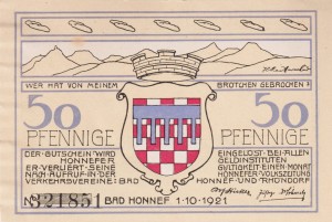 Honnef a.Rhein 50 Pfennige G-627.1 1.10.1921 Rommersdorf