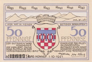 Honnef a.Rhein 50 Pfennige G-627.2 1.10.1921 aUNC Rhondorf