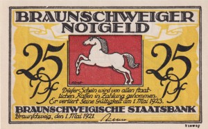 Braunschweig 25 Pf G-155.2d 1.05.1921 aUNC Vieweg