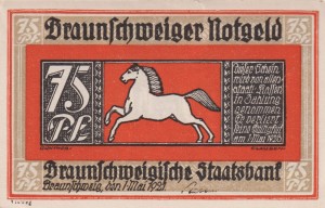 Braunschweig 75 Pf G-155.4i 1.05.1921 XF Vieweg