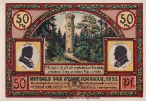 Ilmenau 50 Pf G-643.4(3) 1921 XF Jagdhaus Gabelbach