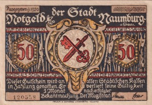Naumburg 50 Pf G-928.3 1920 AU/UNC