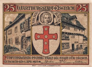 Eisenberg 25 Pf G-320.4a 1.08.1922 AU/UNC