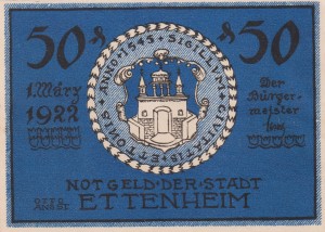 Ettenheim 50 Pf G-354.1.4 1.3.1922 UNC Recke dich
