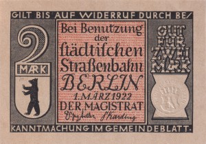 Berlin 2 Mk G-92.3.3 1.3.1922 aUNC 1861