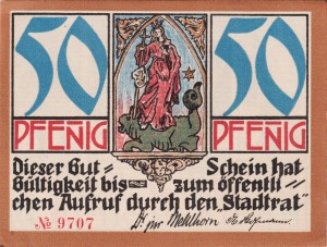 Kahla 50 Pf G-668.1a 1921 AU/UNC