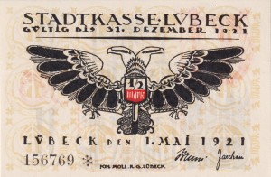 Lubeck 50 Pf G-831.2 1.5.1921 aUNC II