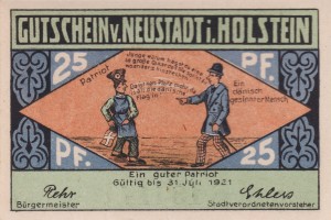 Neustadt i. Holstein 25 Pf G-963.1b 31.7.1921 aUNC 