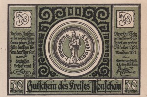 Monschau 50 Pf G-896.1.3 10.1921 aUNC Landkarte