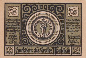 Monschau 50 Pf G-896.1.1 10.1921 aUNC Stadt