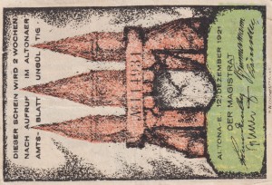 Altona 30 Pf G-30.4a 12.12.1921 AU UNC