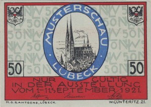 Lubeck 50 Pf G-827.1-11.9.1921 AU/UNC E