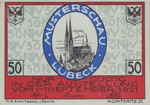 Lubeck 50 Pf G-827.1-11.9.1921 AU/UNC A